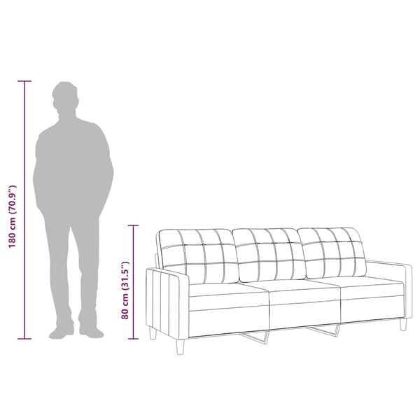 vidaXL 3-personers sofa 180 cm stof sort