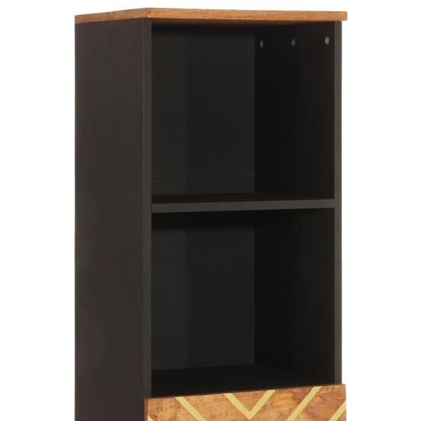 vidaXL TV-benk brun og svart 38x33,5x160 cm heltre mango