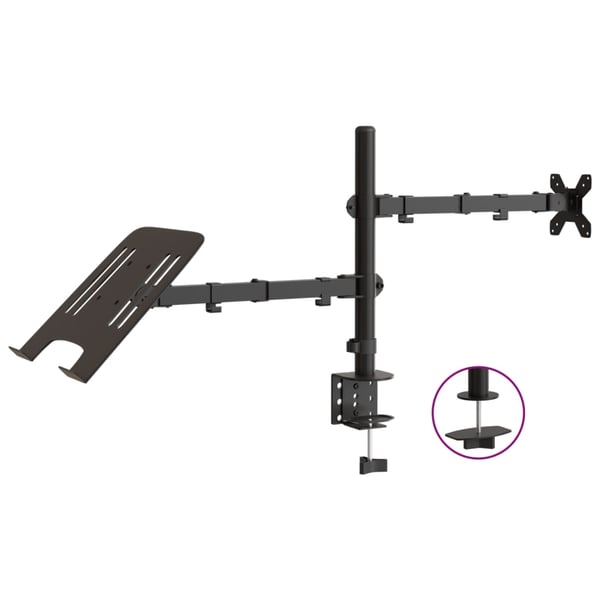 vidaXL Näyttöteline musta teräs VESA 75/100 mm