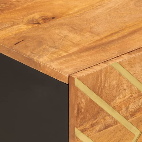 vidaXL sofabord 80x50x40 cm massivt mangotræ brun og sort