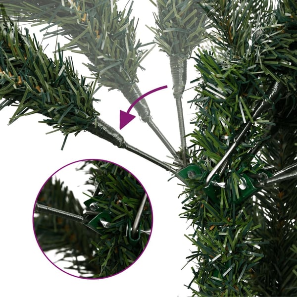 vidaXL kunstigt juletræ med juletræsfod 120 cm hængslet grøn