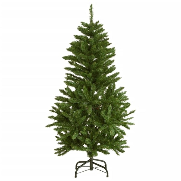 vidaXL kunstigt juletræ med juletræsfod 120 cm hængslet grøn