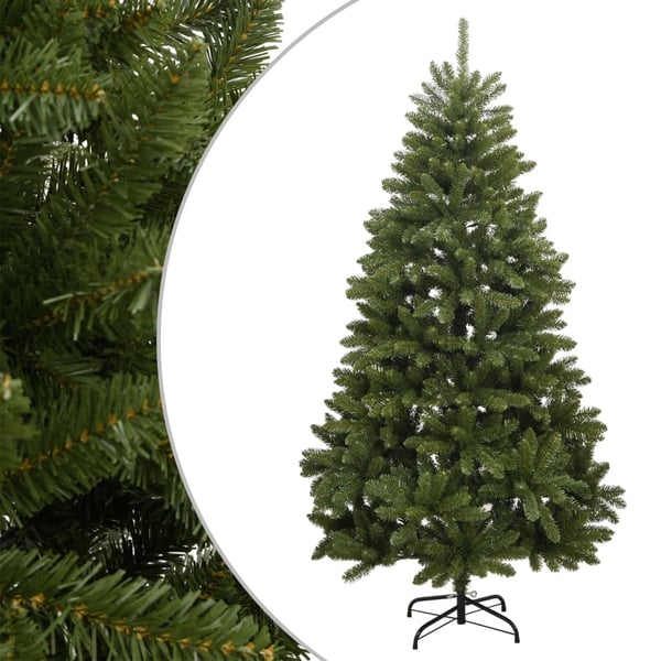 vidaXL kunstigt juletræ med juletræsfod 120 cm hængslet grøn