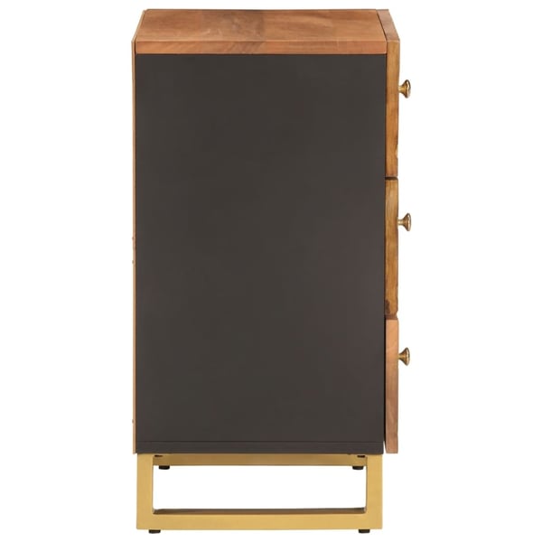 vidaXL sengebord 50x33x60 cm massivt mangotræ brun og sort