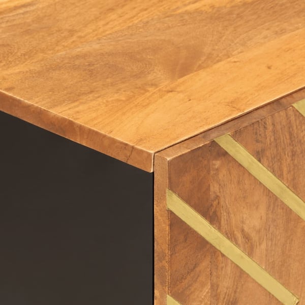 vidaXL TV-benk brun og svart 80x31,5x46 cm heltre mango