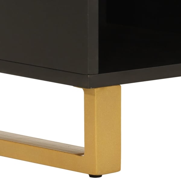 vidaXL TV-benk brun og svart 100x33,5x46 cm heltre mango