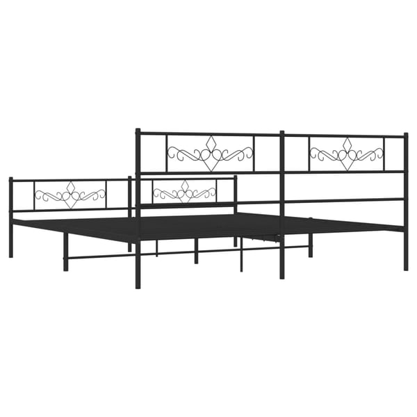 vidaXL Sengeramme i metall uten madrass med fotgavl svart 180x200 cm