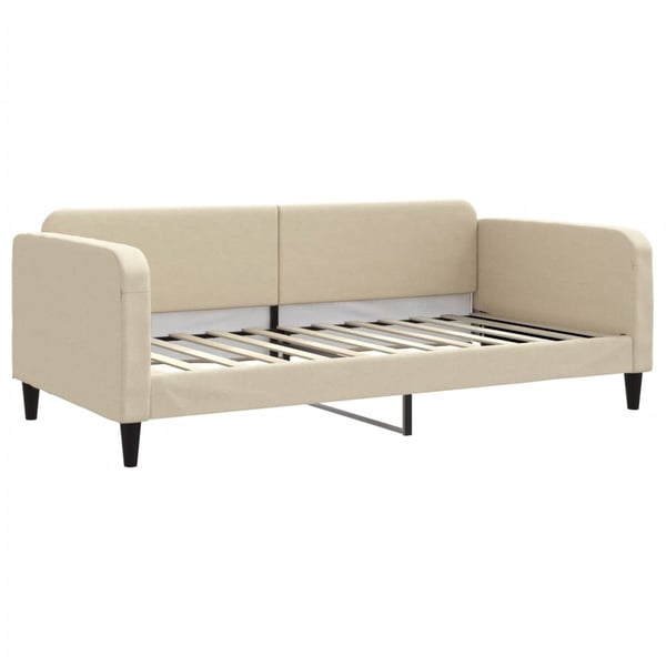 vidaXL daybed med madras 100x200 cm stof cremefarvet