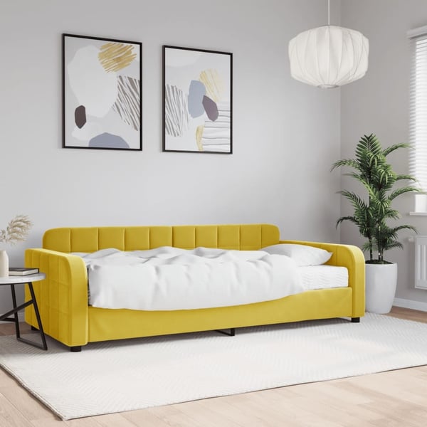 vidaXL daybed med madras 90x200 cm velour gul