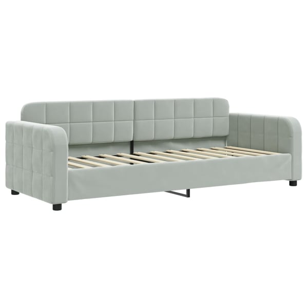 vidaXL daybed med udtræk 80x200 cm velour lysegrå