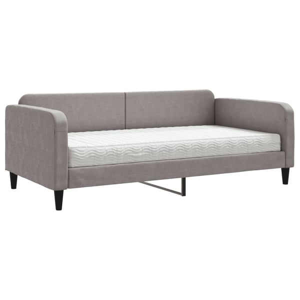 vidaXL daybed med madras 100x200 cm stof gråbrun