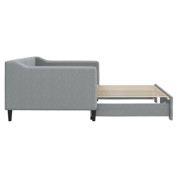 vidaXL daybed med udtræk 90x190 cm stof lysegrå