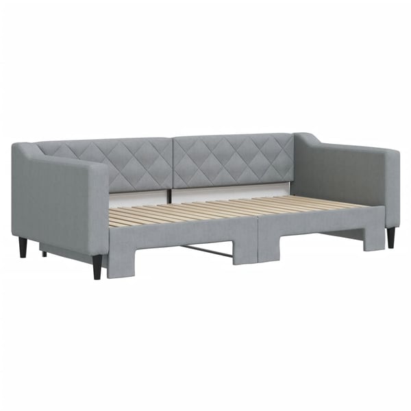 vidaXL daybed med udtræk 90x190 cm stof lysegrå