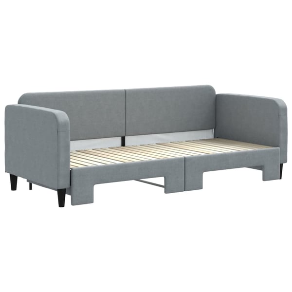 vidaXL daybed med udtræk 80x200 cm stof lysegrå