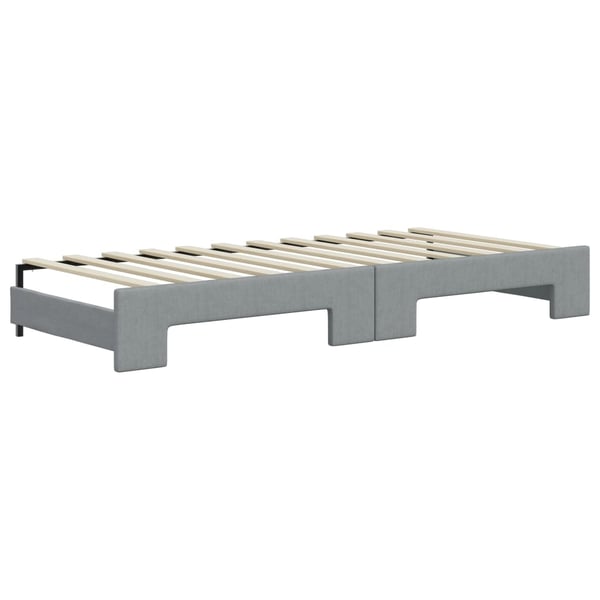 vidaXL daybed med udtræk og skuffer 80x200 cm stof lysegrå