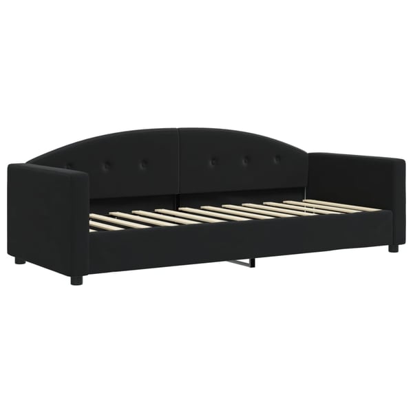 vidaXL daybed med udtræk og madras 80x200 cm velour sort