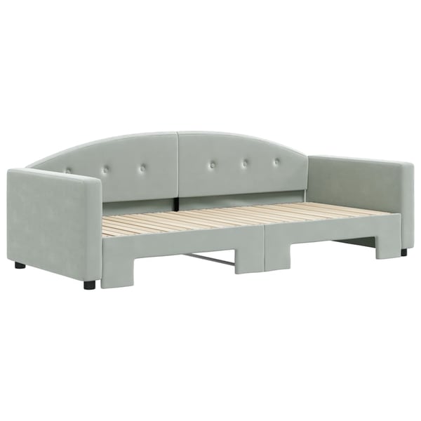 vidaXL daybed med udtræk 90x200 cm velour lysegrå