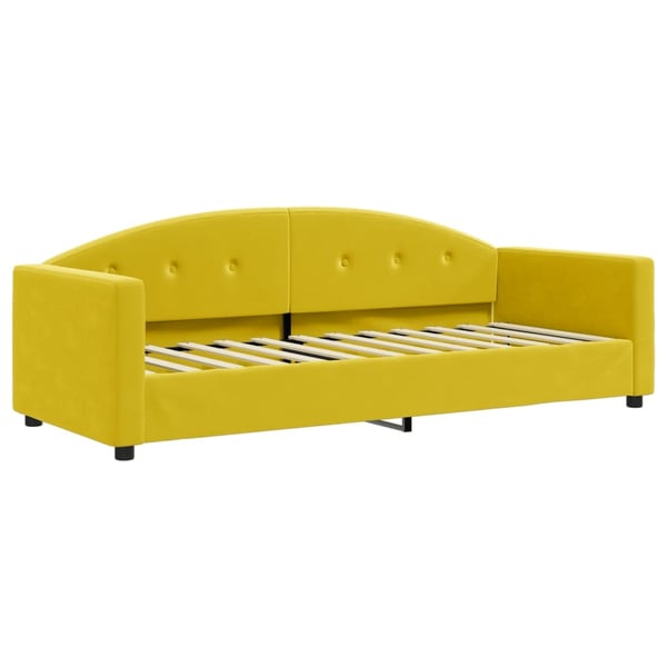 vidaXL daybed med udtræk og madras 80x200 cm velour gul