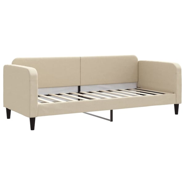 vidaXL daybed med udtræk og skuffer 80x200 cm stof cremefarvet