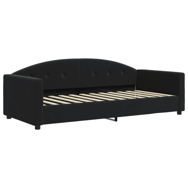 vidaXL daybed med udtræk og madras 90x200 cm velour sort