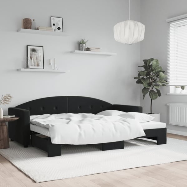 vidaXL daybed med udtræk 80x200 cm velour sort