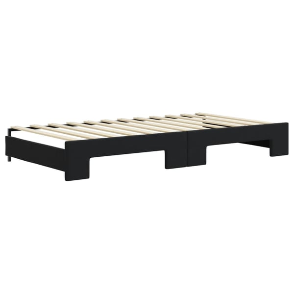 vidaXL daybed med udtræk og madras 100x200 cm velour sort