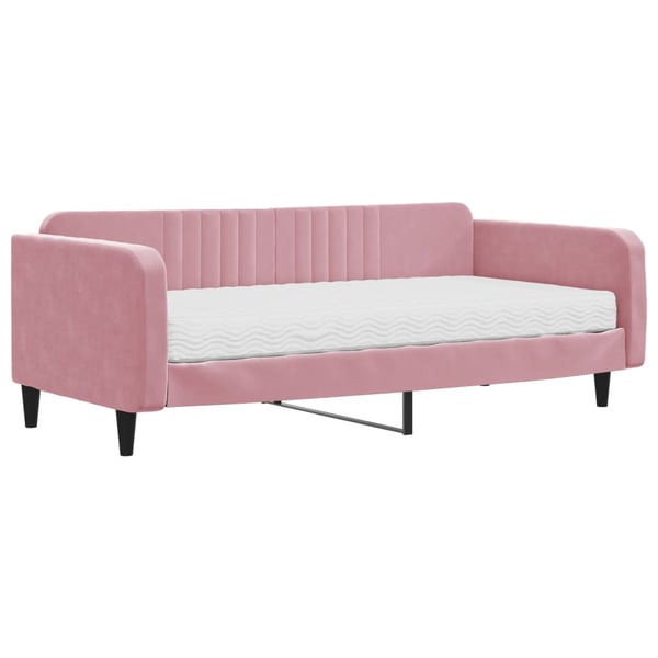 vidaXL daybed med madras 100x200 cm velour pink