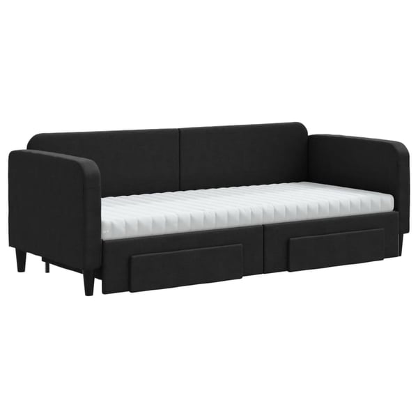 vidaXL daybed med udtræk og skuffer 80x200 cm stof sort