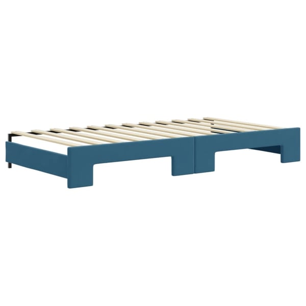 vidaXL daybed med udtræk og madras 100x200 cm velour blå