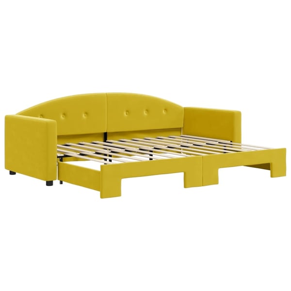 vidaXL daybed med udtræk 80x200 cm velour gul