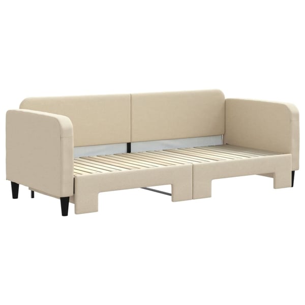 vidaXL Dagbädd utdragbar gräddvit 80x200 cm tyg