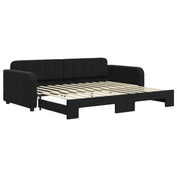 vidaXL daybed med udtræk 90x200 cm velour sort