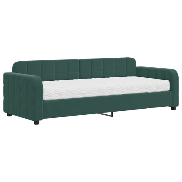 vidaXL daybed med madras 80x200 cm velour mørkegrøn