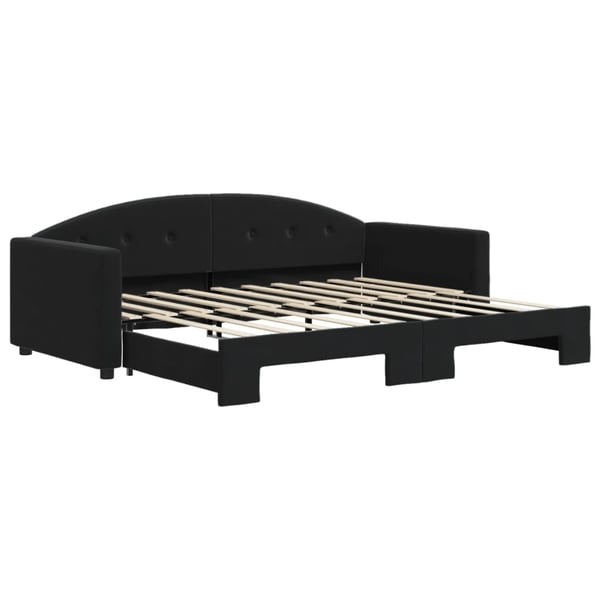vidaXL daybed med udtræk 90x190 cm velour sort