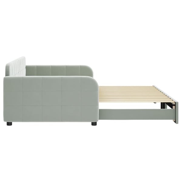 vidaXL Dagbädd utdragbar ljusgrå 100x200 cm sammet