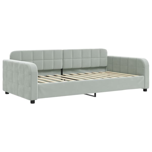 vidaXL Dagbädd utdragbar ljusgrå 100x200 cm sammet