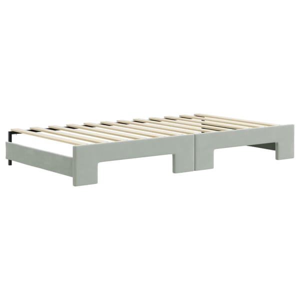 vidaXL Dagbädd utdragbar ljusgrå 100x200 cm sammet