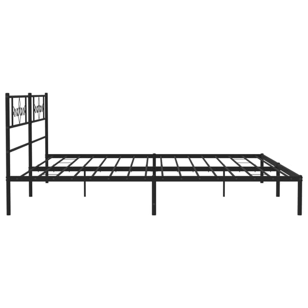 vidaXL Sengeramme i metall med sengegavl svart 180x200 cm