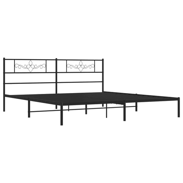 vidaXL Sengeramme i metall med sengegavl svart 180x200 cm