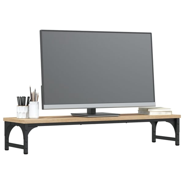 vidaXL skærmstander 85x23x15,5 cm konstrueret træ sonoma-eg