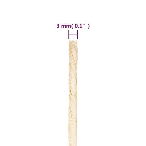 vidaXL Tau 100% sisal 3 mm 400 m
