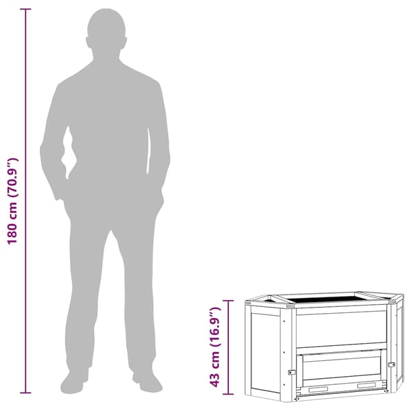 vidaXL Hamsterbur 80x40x43 cm heltre gran