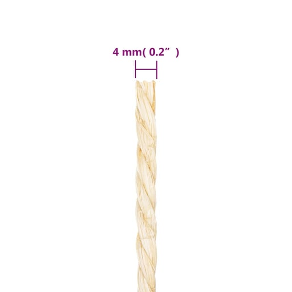 vidaXL Tau 100% sisal 4 mm 500 m