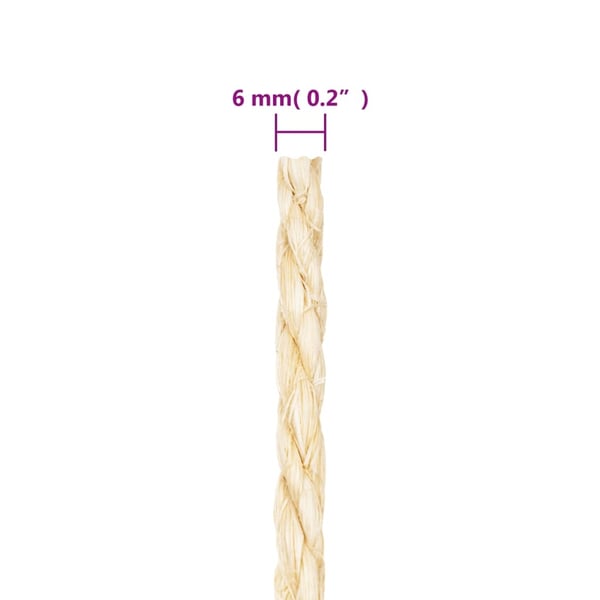 vidaXL Tau 100% sisal 6 mm 50 m