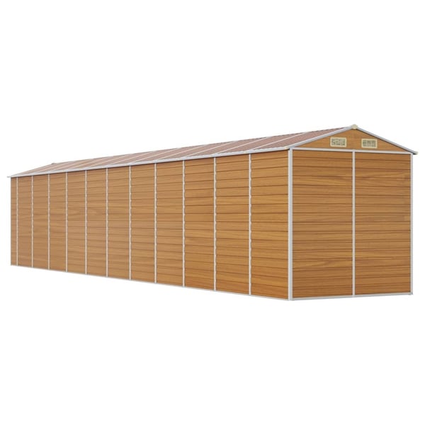 vidaXL haveskur 191x980x198 cm galvaniseret stål lysebrun
