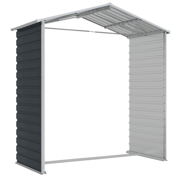 vidaXL haveskur 191x130x198 cm galvaniseret stål antracitgrå