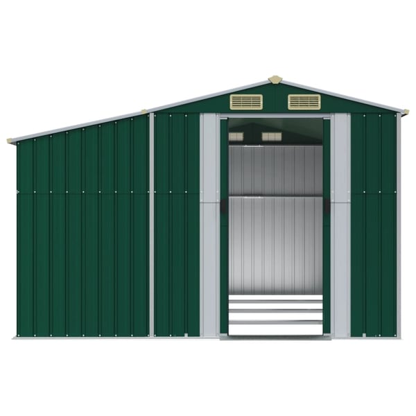 vidaXL haveskur 277x365,5x179 cm galvaniseret stål grøn