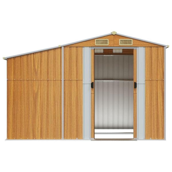 vidaXL haveskur 277x192,5x179 cm galvaniseret stål lysebrun