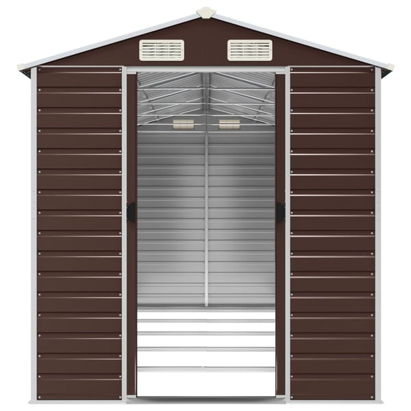 vidaXL haveskur 191x470x198 cm galvaniseret stål brun