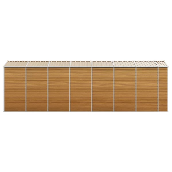 vidaXL haveskur 191x640x198 cm galvaniseret stål lysebrun